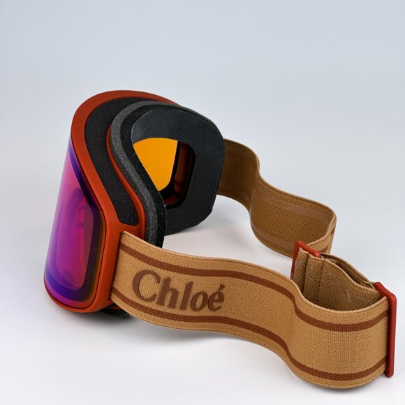 NEW Chloe CH0072S 003 Matte Rust Orange Multilayer Blue Zeiss Ski Mask CH 0072S - Picture 7 of 14